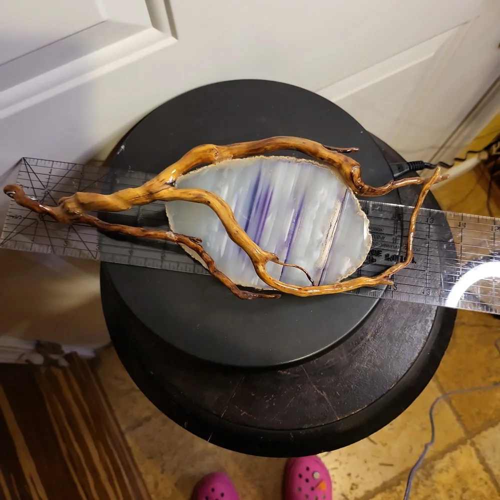 Hand Made Agate Stone and Wooden Sun Catcher 15